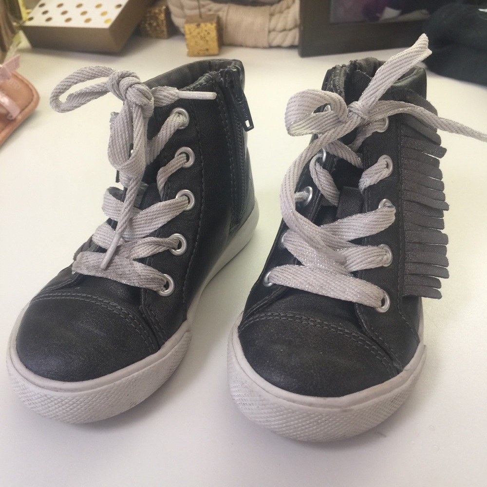 Cat & Jack grey high tops sneakers girls size 7